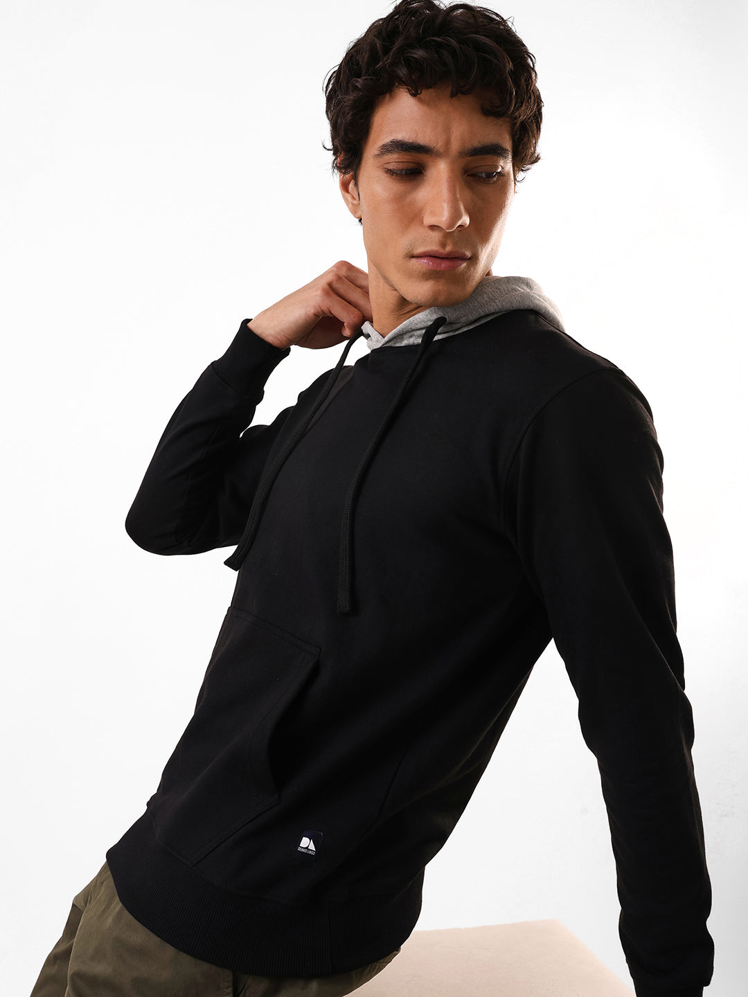 Men's Solid Hooded Fleece Sweatshirt