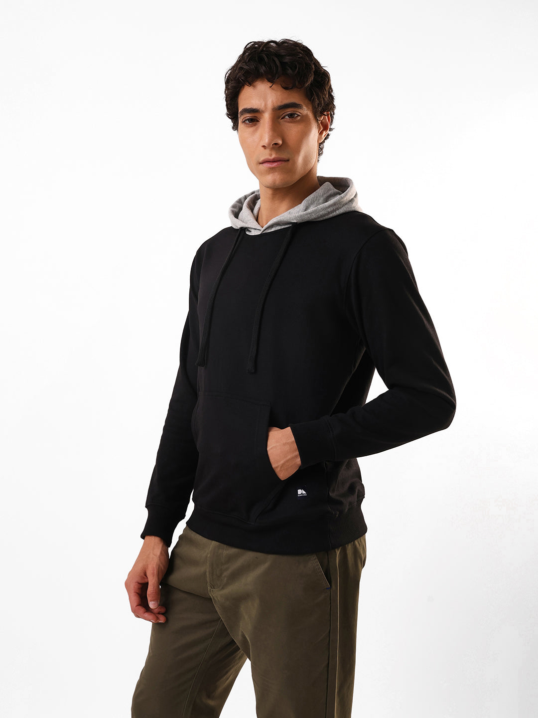 Men's Solid Hooded Fleece Sweatshirt