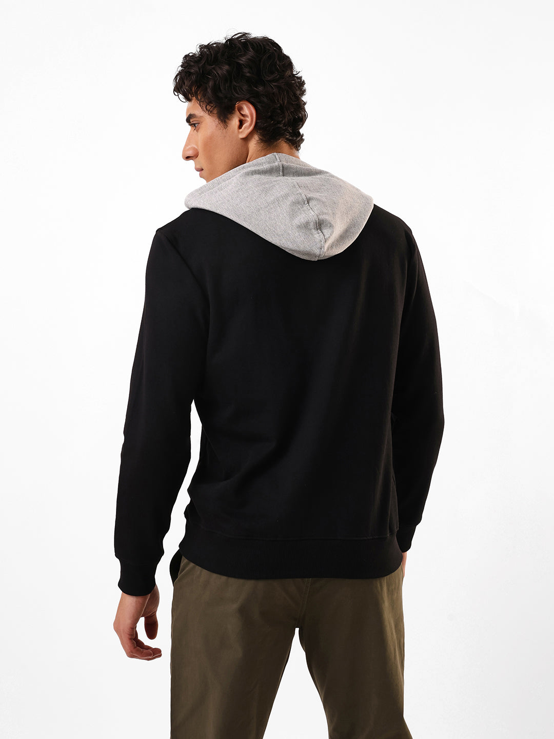 Men's Solid Hooded Fleece Sweatshirt