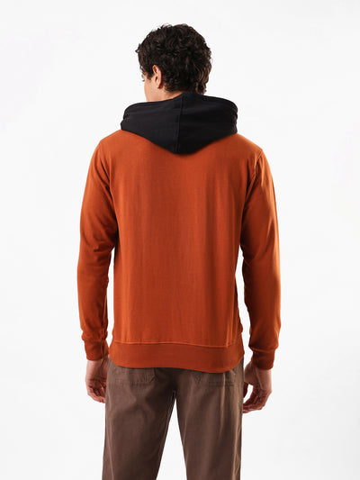 Men's Solid Hooded Pullover Fleece Sweatshirt