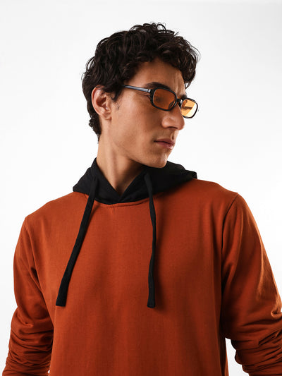 Men's Solid Hooded Pullover Fleece Sweatshirt