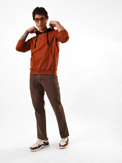 Men's Solid Hooded Pullover Fleece Sweatshirt