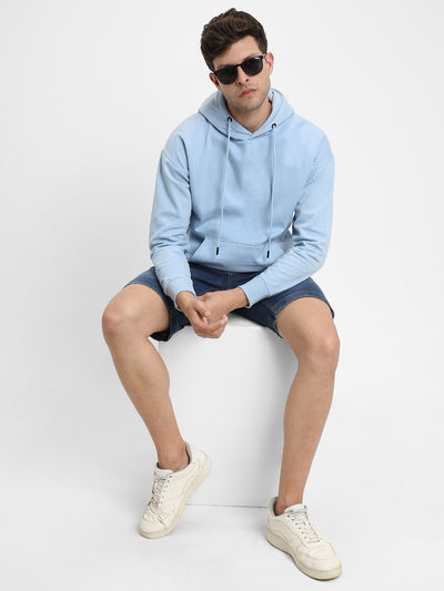 Men's Light Blue Hooded Sweatshirt