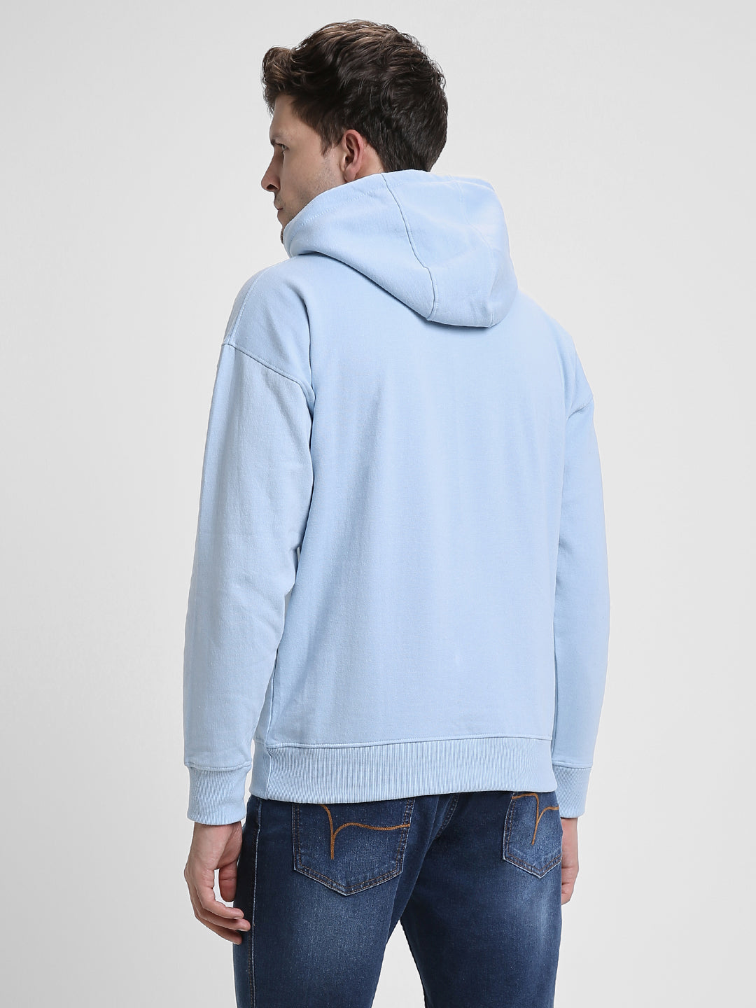 Dennis Lingo Men's Light Blue  Full Sleeves Hoodie Sweatshirt