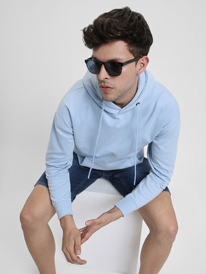Men's Light Blue Full Sleeves Hoodie