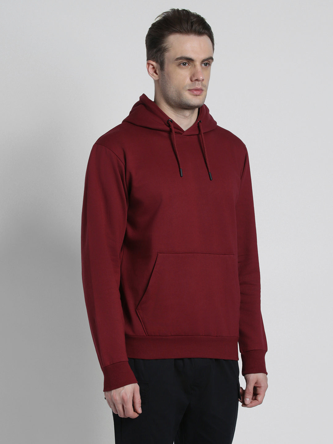 Men's Maroon Full Sleeves Hoodie