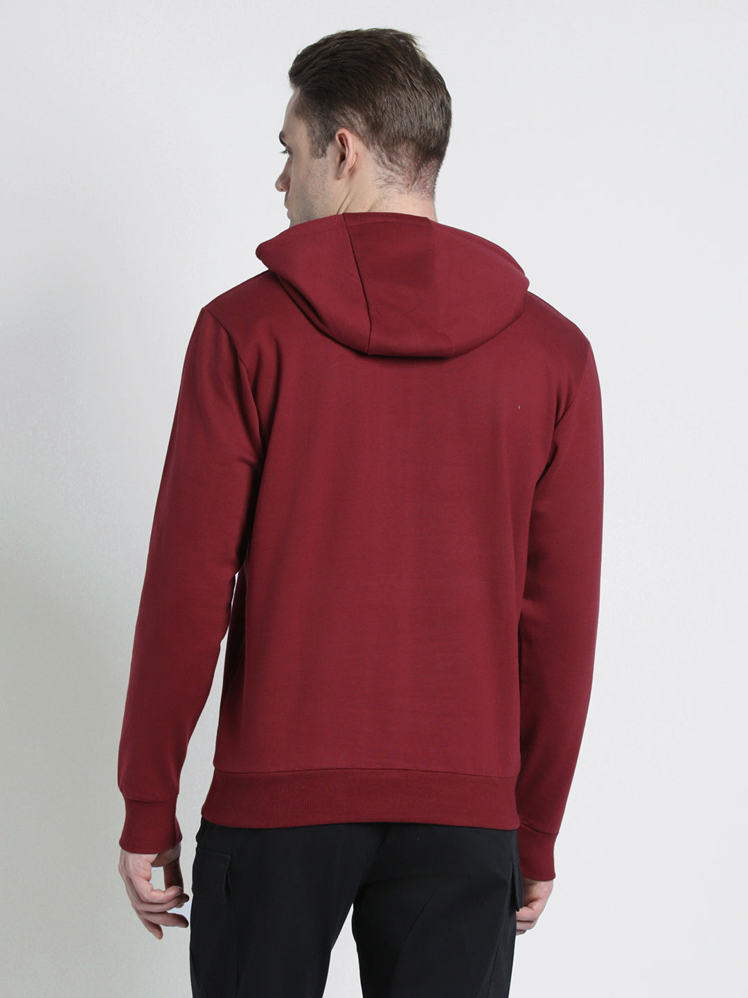 Men's Maroon Full Sleeves Hoodie