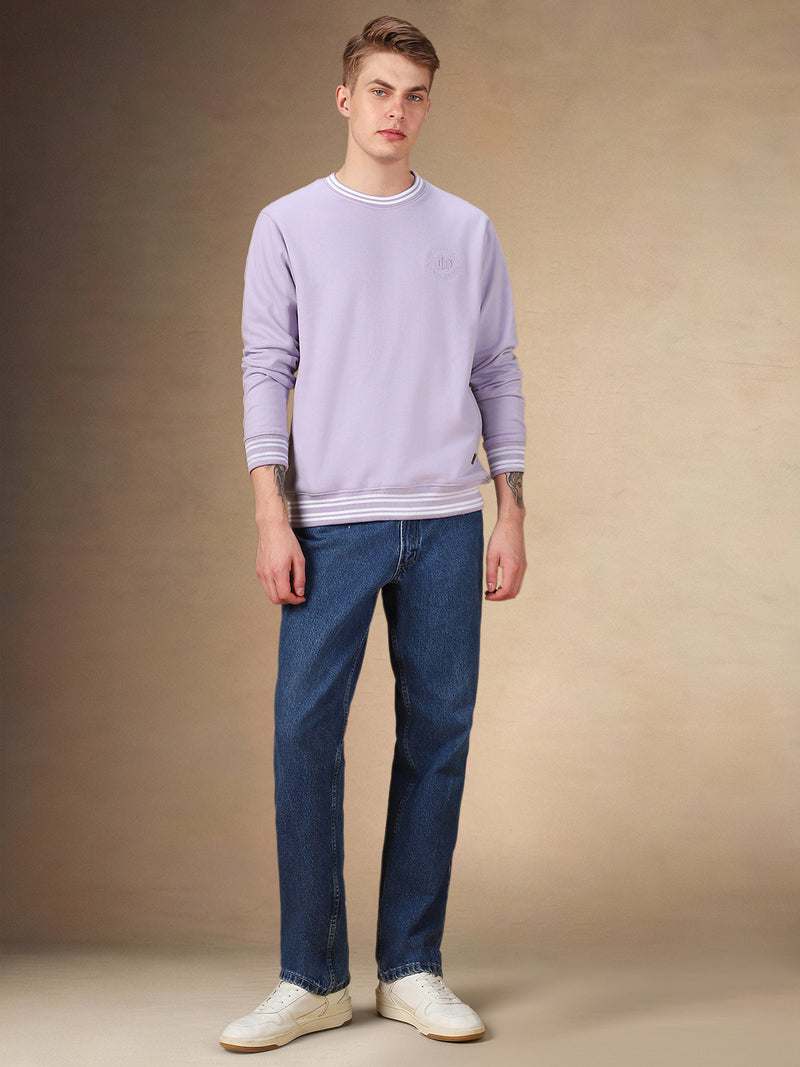 Men's Solid Round Neck Full Sleeves Regular Fit Sweatshirt