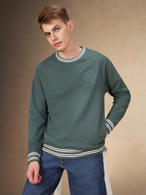 Men's Solid Round Neck Full Sleeves Regular Fit Sweatshirt