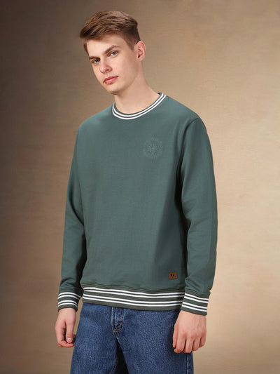 Men's Solid Round Neck Full Sleeves Regular Fit Sweatshirt