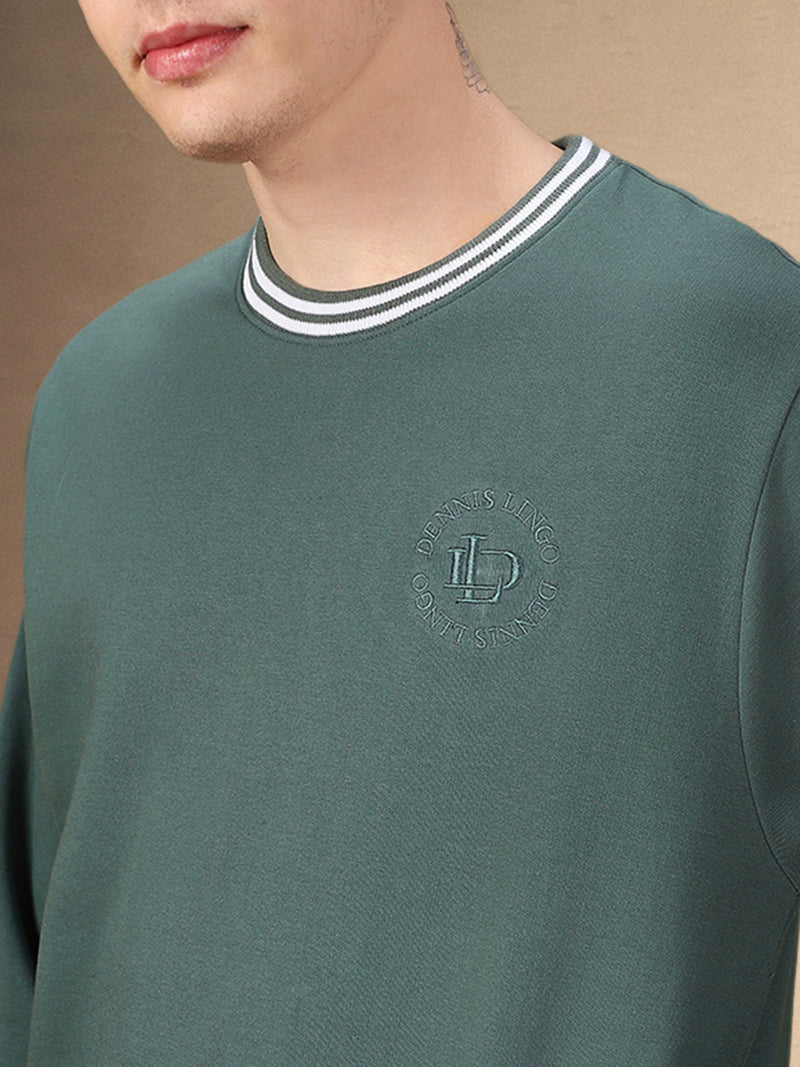 Men's Solid Round Neck Full Sleeves Regular Fit Sweatshirt