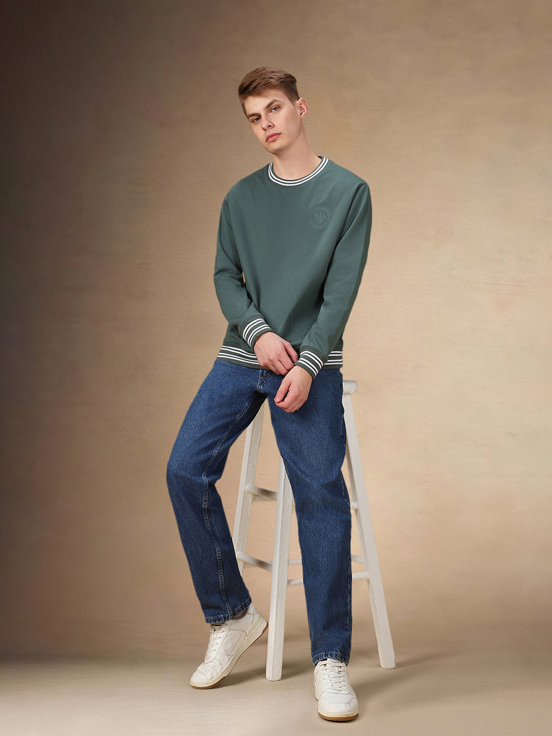 Men's Solid Round Neck Full Sleeves Regular Fit Sweatshirt