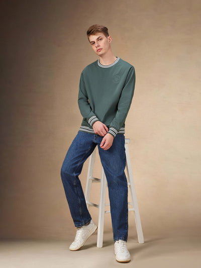Men's Solid Round Neck Full Sleeves Regular Fit Sweatshirt