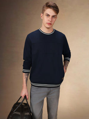 Men's Solid Round Neck Full Sleeves Regular Fit Sweatshirt