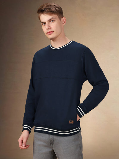 Men's Solid Round Neck Full Sleeves Regular Fit Sweatshirt