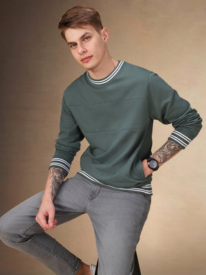 Men's Solid Round Neck Full Sleeves Regular Fit Sweatshirt