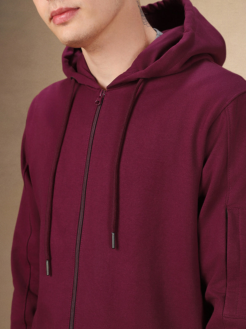 Men's Solid Hooded Full Sleeves Regular Fit Hoodie