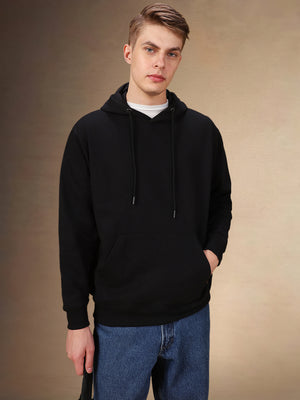 Men's Solid Hooded Full Sleeves Regular Fit Hoodie