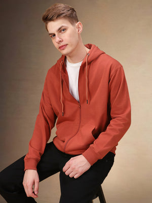 Men's Solid Hooded Full Sleeves Regular Fit Hoodie