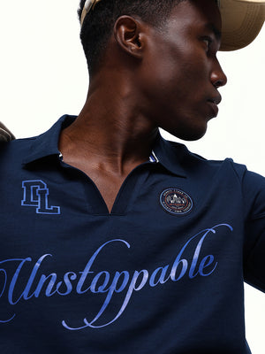 Men's Solid Polo Neck Relaxed Fit Pullover Sweatshirt