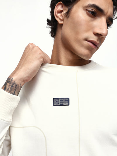 Men's Printed Round Neck Relaxed Fit Pullover Sweatshirt