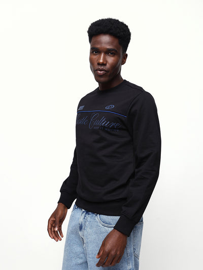 Men's Solid Round Neck Relaxed Fit Pullover Sweatshirt