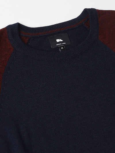 Men's Round Neck Colorblock Pullover Sweater