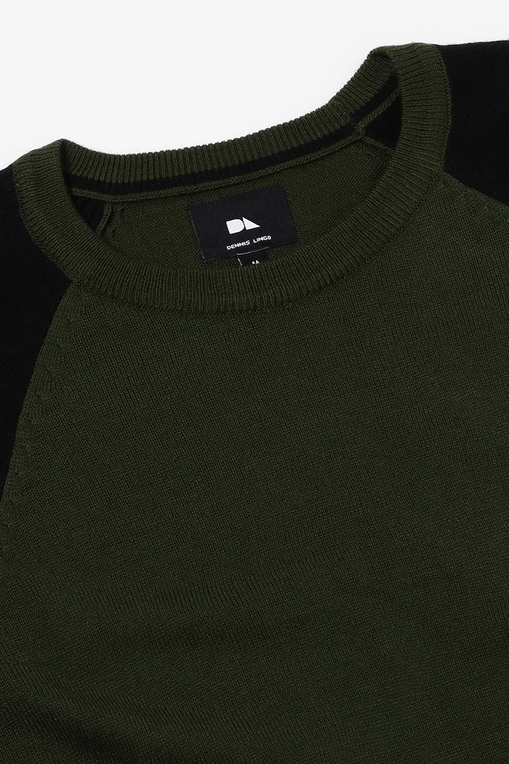 Men's Round Neck Panelled Pullover Sweater