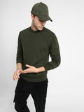 Dennis Lingo Men's Teal Green Colorblock Raglan Mock Full Sleeves Full Zip Sweater
