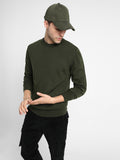 Men's Mock Regular Fit Colorblock Raglan Teal Green Sweater