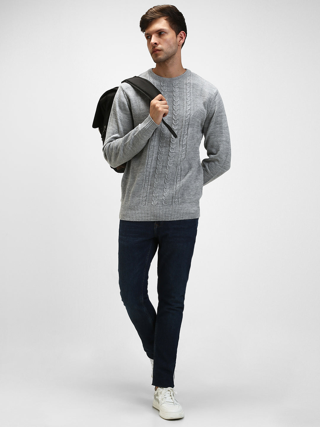 Men's Cable Knit Acrylic Pullover Sweaters