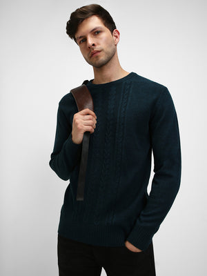 Men's Cable Knit Acrylic Full Sleeves Pullover Sweater