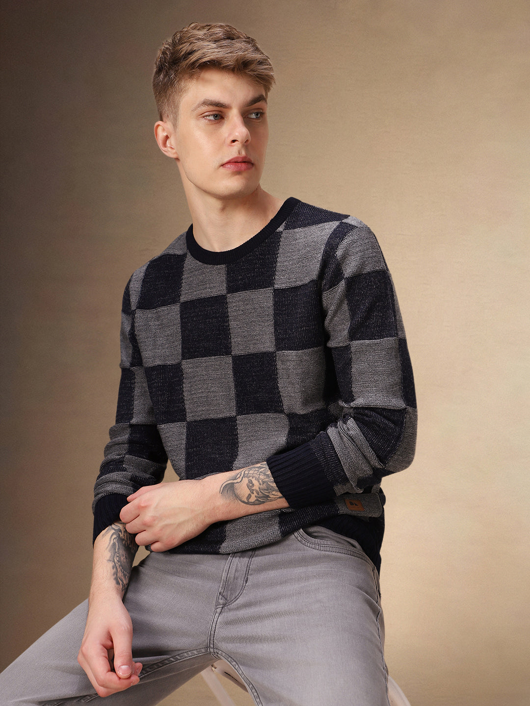 Checkered pullover on sale