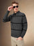 Men's Striped Mock Neck Full Sleeves Regular Fit Sweater