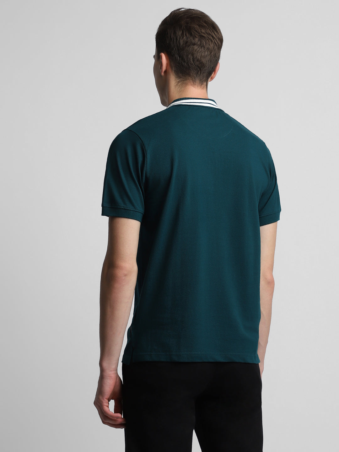 Men's Polo Regular Fit Solid Teal T-shirt