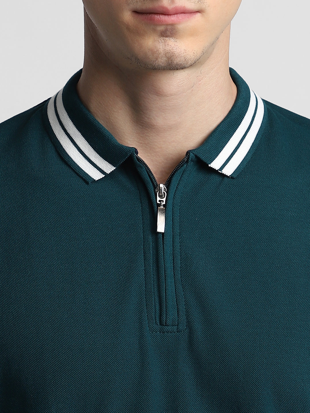 Men's Polo Regular Fit Solid Teal T-shirt