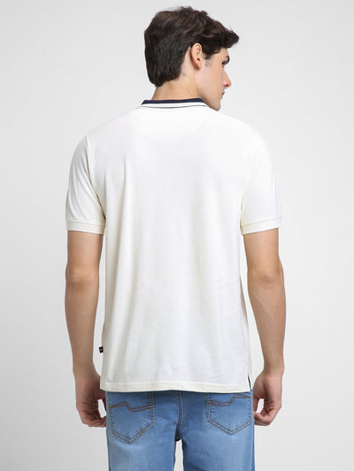 Men's Polo Regular Fit Solid Beige T-shirt