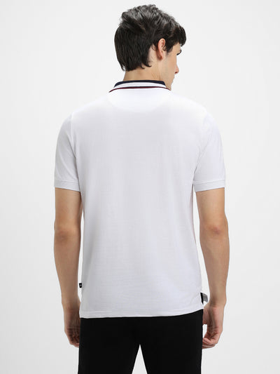 Men's Polo Regular Fit Solid White T-shirt