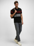 Dennis Lingo Men's Polo Regular Fit Y/D Stripes Black T-Shirts