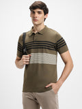 Dennis Lingo Men's Polo Regular Fit Y/D Stripes Olive T-Shirts
