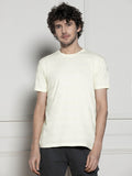 Dennis Lingo Men's Off-white Round neck Textured Casual T-shirt