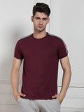 Dennis Lingo Men's Maroon Round Neck Solid Regular Fit T-Shirt