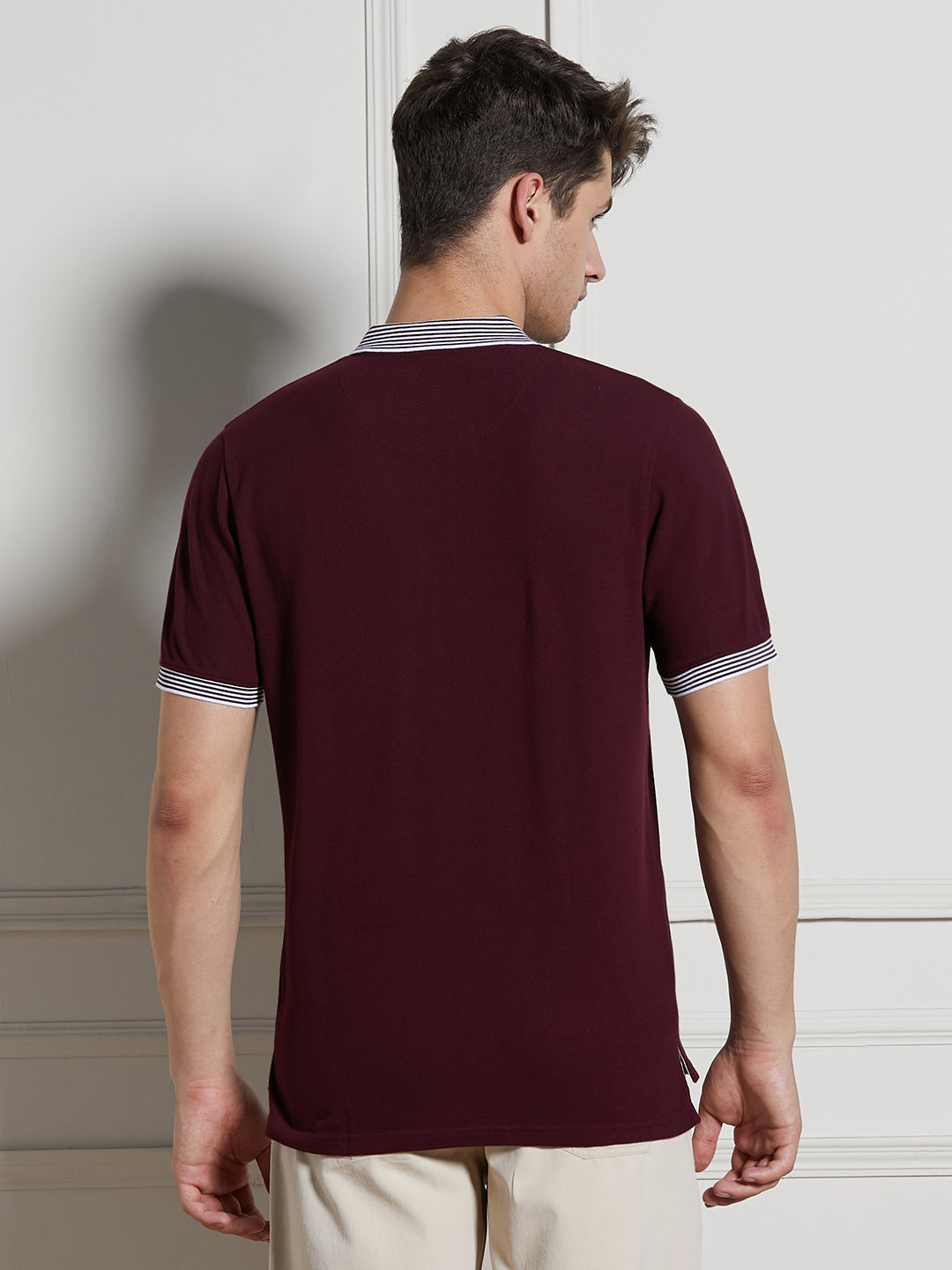 Men's Rust Cotton Regular Fit Polo T-Shirt