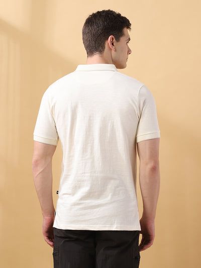 Men's Solid Polo Collar Half Sleeves T-shirt