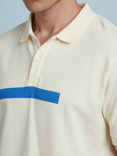 Men's Striped Polo Collar Half Sleeves T-shirt