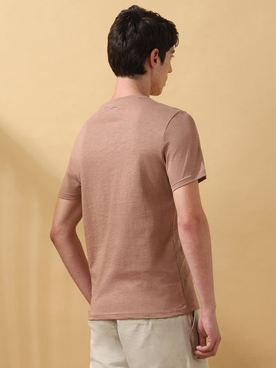 Men's Printed Round Neck Half Sleeves Cotton T-shirt