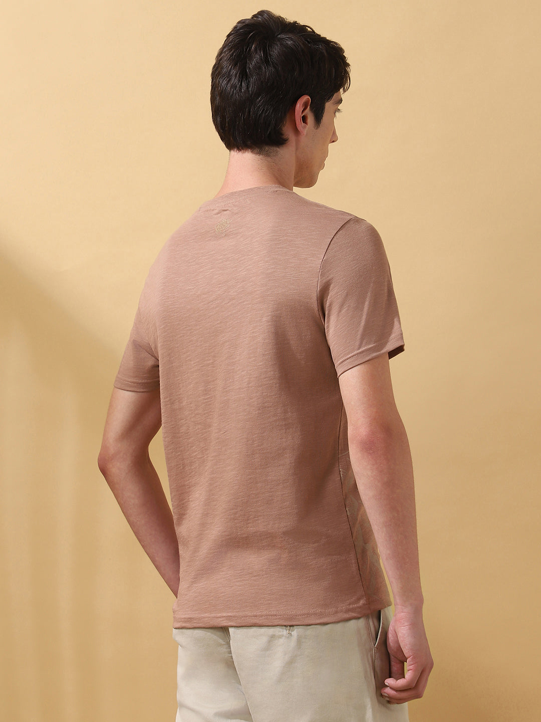 Men's Printed Round Neck Half Sleeves Cotton T-shirt