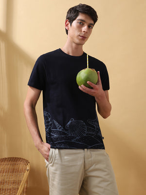 Men's Printed Round Neck Half Sleeves T-shirt