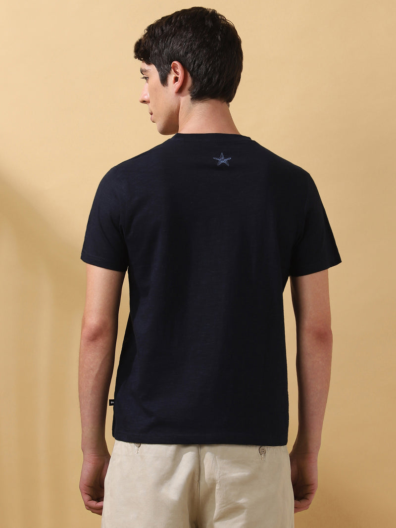 Men's Printed Round Neck Half Sleeves T-shirt