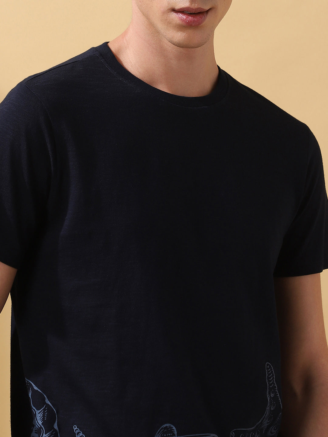 Men's Printed Round Neck Half Sleeves T-shirt